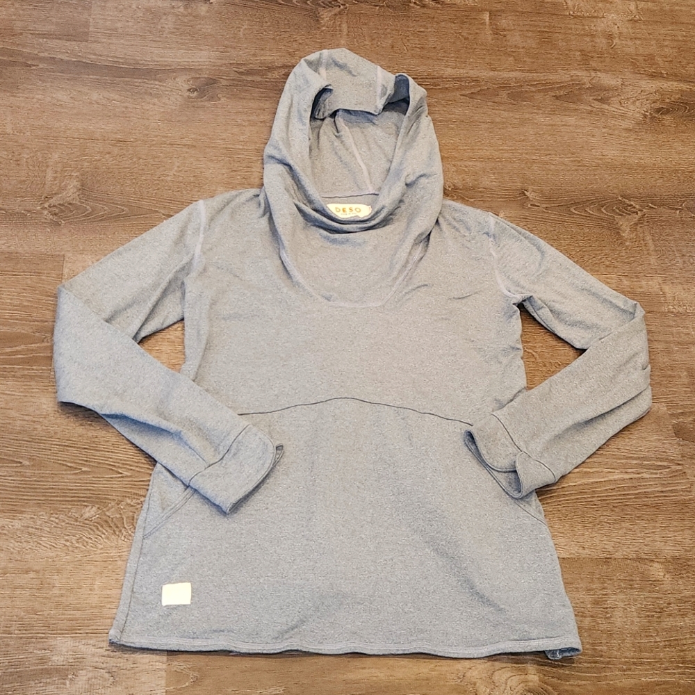 Womens DESO Long sleeve Open Back Hoodie sweatshirt Size Medium